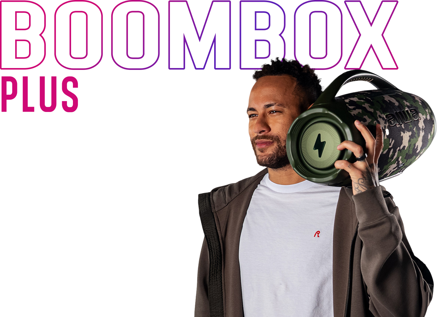 Neymar com a Boombox Plus AIWA AWS-BBS-01-GR